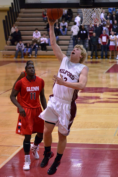 Senior Chris Orr goes up for a shot against John Glenn in the Mavericks final home game.  The team will play its first playoff game tonight against Lakeland at 7 p.m. at  Lakeland High School 