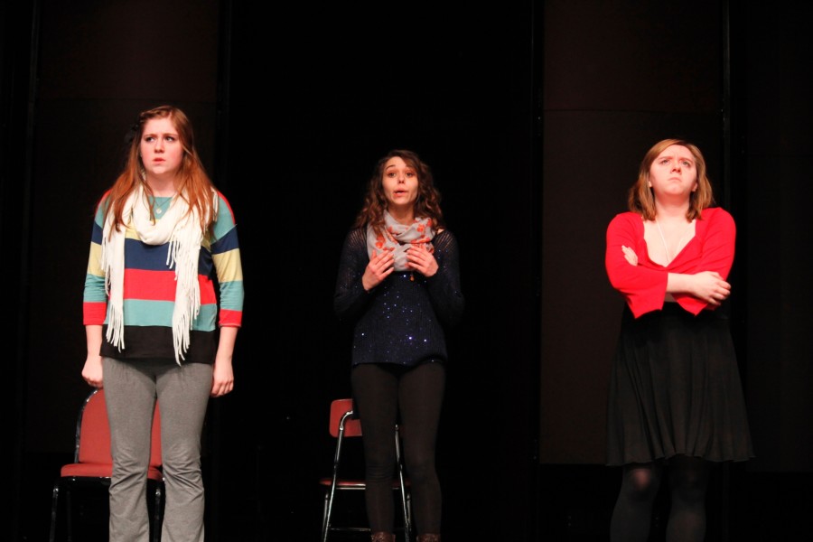 (from left to right) Meghan Griesbeck, Rachel Carreri, and Nancy Boyd Performing together.