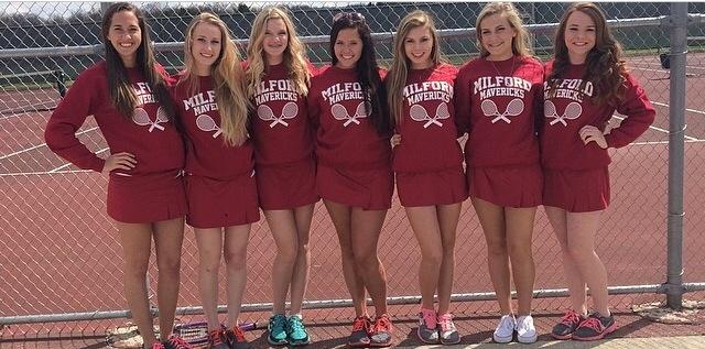 Girls on JV tennis team