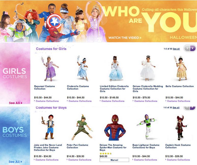 Disney Store Removes Gender Divided From Costume Collection