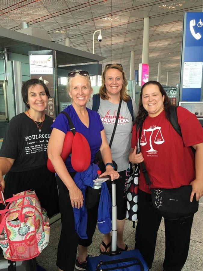 Four Milford teachers on their way to Beijing (From the left: Pishek, Sommers, Evans, Weeks)