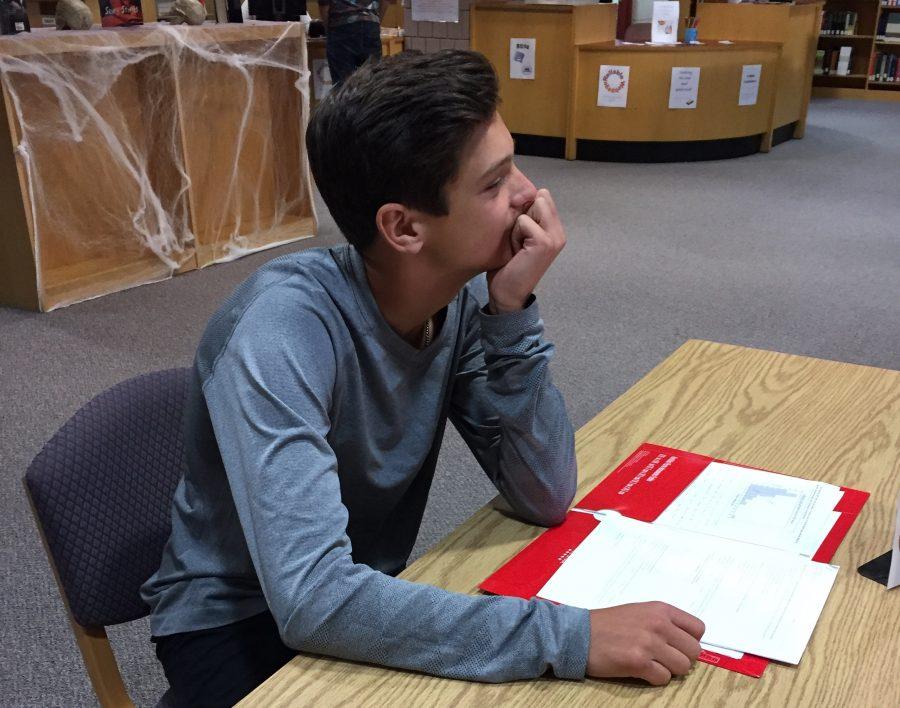 One of the junior representatives, Aiden Warzecha, thinking about ways he could impact Milford High School.