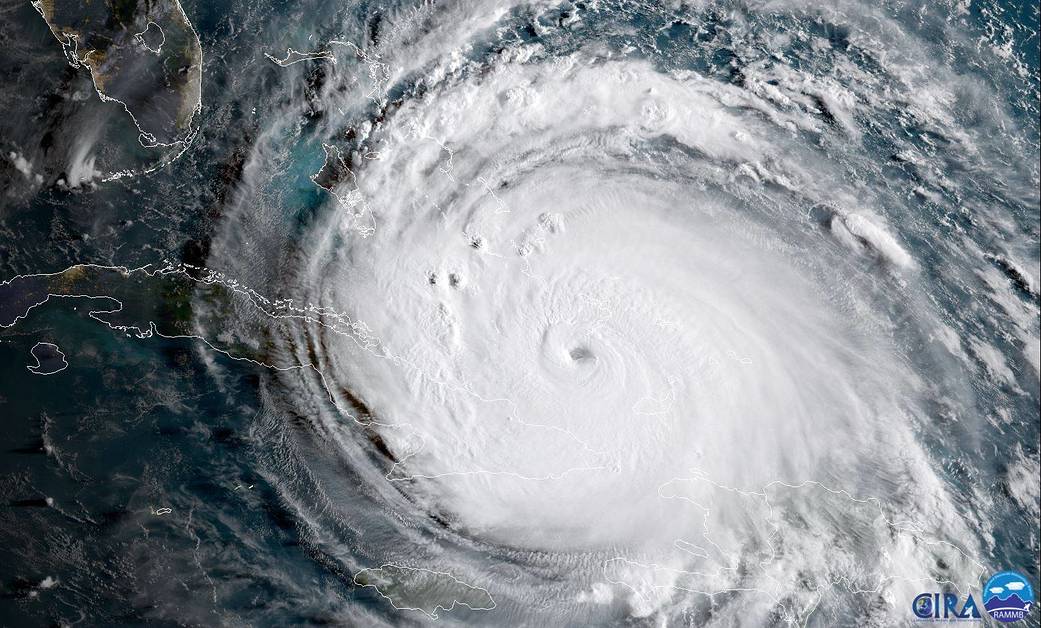 Geocolor image of Hurricane Irma near Cuba on Sept. 8, 2017.