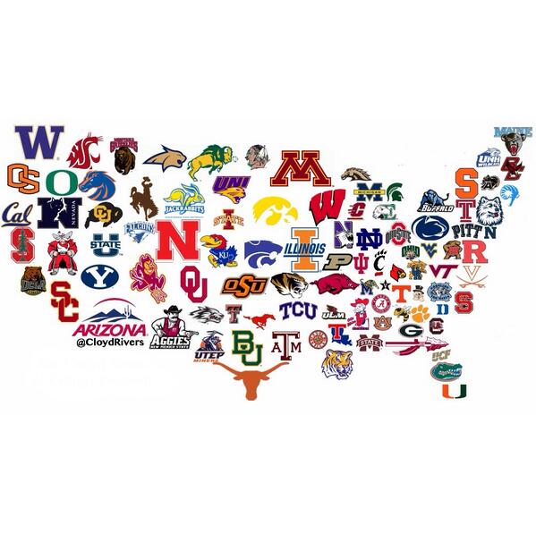 The Map of college football
Courtesy of Cloyd Rivers, twitter