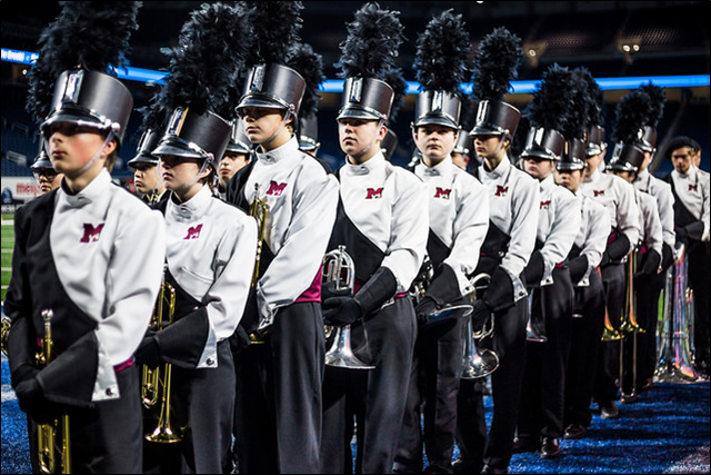 The Marching Band getting ready to go on Ford Field and perform. (All photos courtesy of Joshua and Joanna Morlan).
