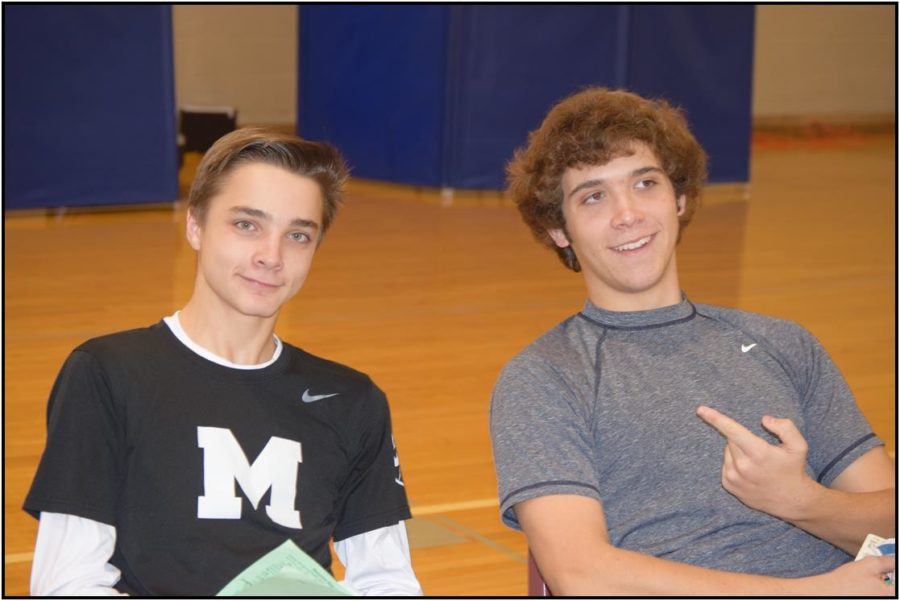 Max Poser and Steven Grigereit waiting to get their blood giving process started. 