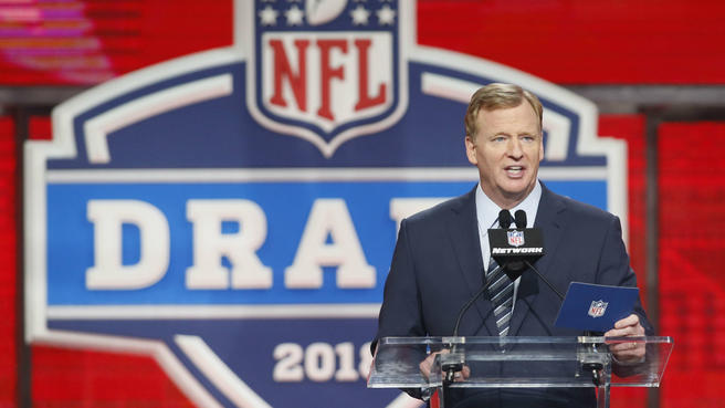 Commissioner Roger Goodell announces the first pick April 26th.