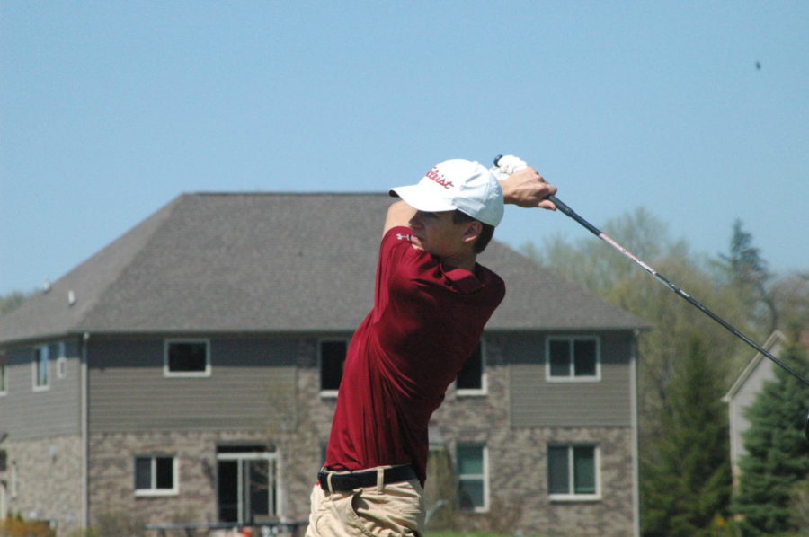 Milford+golfer+Sam+Hewitt+after+a+great+shot.