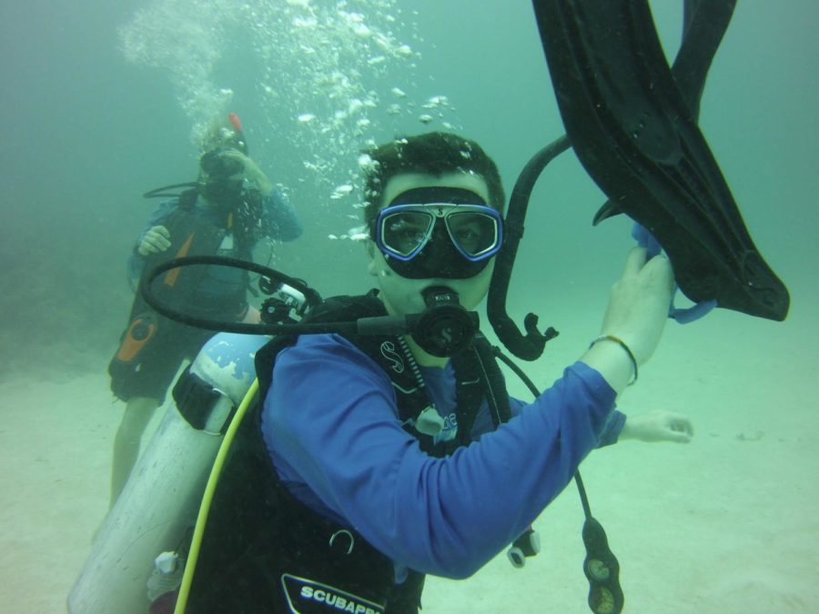 Jack Preston diving at Morada Dive Site in the Atlantic Ocean 