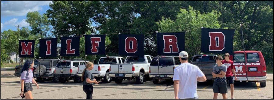 Photo of the first  Mav Pack meet up of the 2020 class. 
