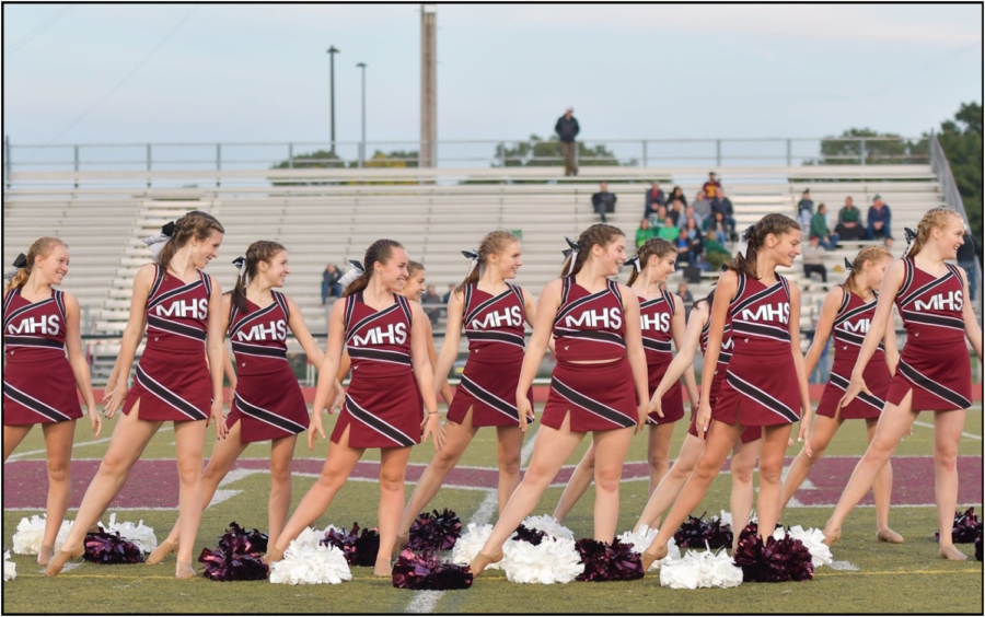 Milford JV Pom Team against Notre Dame. 