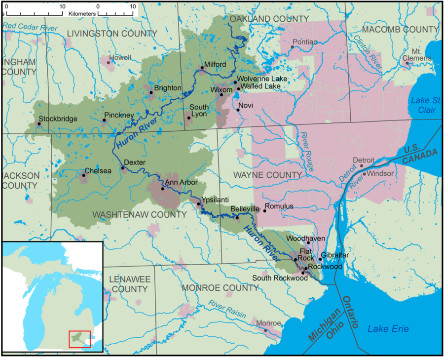 The Huron  River Watershed (graphic courtesy of  Tim Kiser)