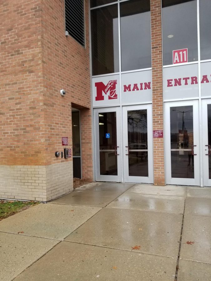 Current entryway to Milford High School (Photo by Riley Coesens)
