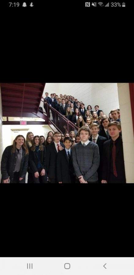 MHS DECA students before leaving for Lawrence Tech (Photo courtesy of Kaye Sommer)
