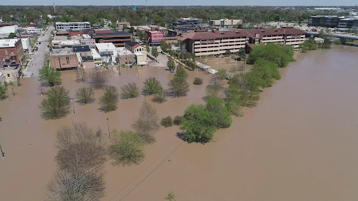 Midland’s dam failure led to most of the town being submerged in floodwater (Photo courtesy of Kelly Jordan and Junfu Han)