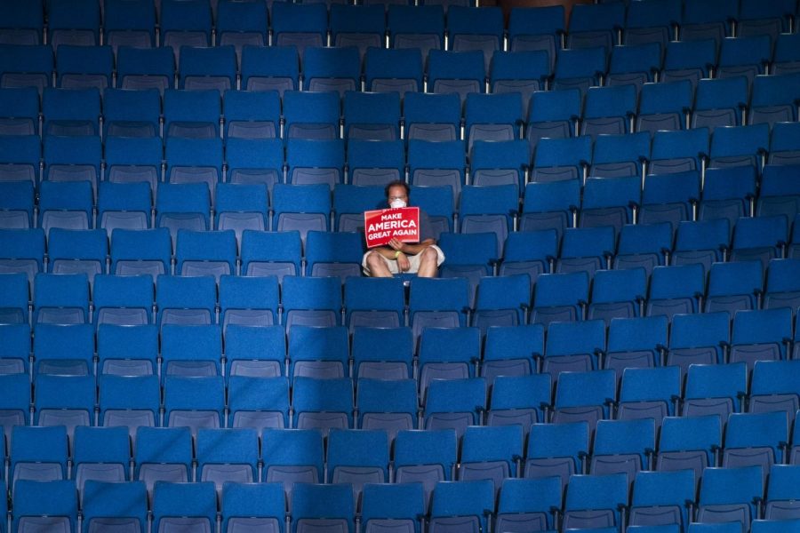 Lone+Trump+supporter+sits+in+nearly+empty+venue+after+Tik+Tok+teens+reserve+all+the+seats+with+no+intention+of+showing+up