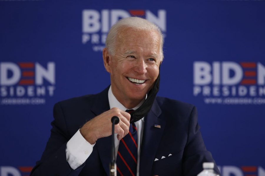 Biden smiling at a campaign stop.