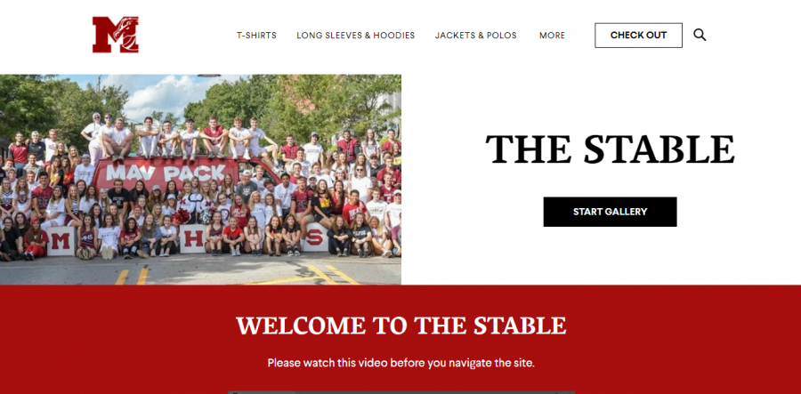 The homescreen for The Stable's online store