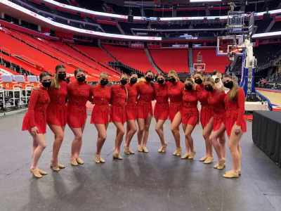 The Dance Team gathered together for team pictures