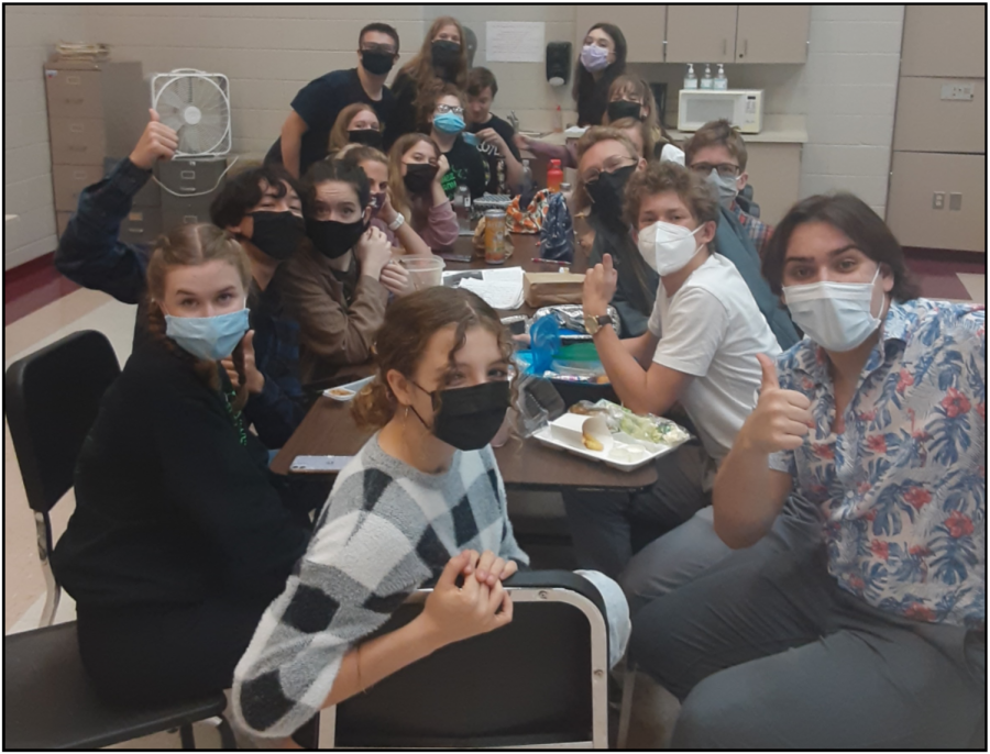 Bonding is important for  students to become closer. Shown above are members of the various Choirs hanging out  together (Photo by Emmaline Allen).
