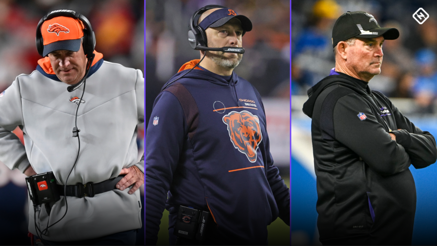 From left to right; Broncos head coach Vic Fangio, Bears head coach Matt Nagy, and Vikings head coach Mike Zimmer are a few of the coaches who were fired this season.