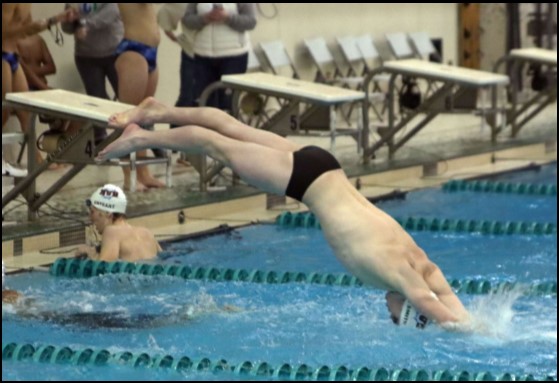 Smith diving into the pool at one of his swim meets this past year. 
