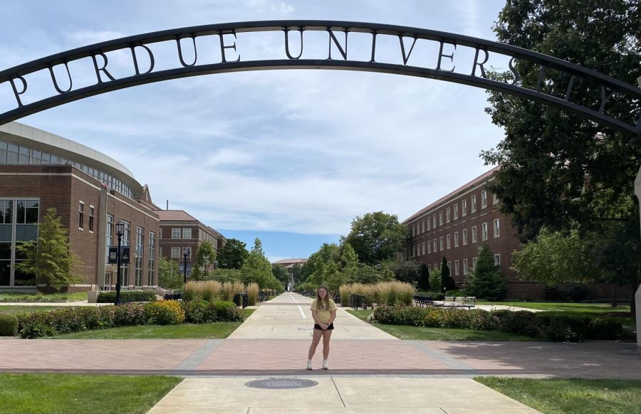 Senior Mackenzie Stauss visiting Purdue University for a campus tour (Photo courtesy of Mackenzie Stauss).
