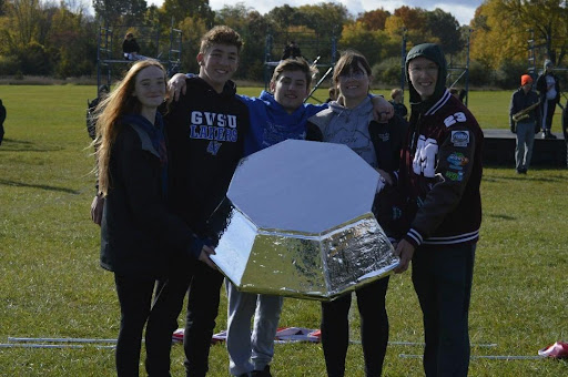 HVMB’s drum majors pose with their diamond.