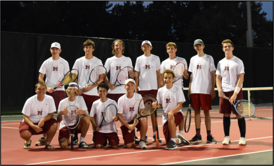 Milford++boys+tennis+team+after+their+match+against+Lakeland.%0A