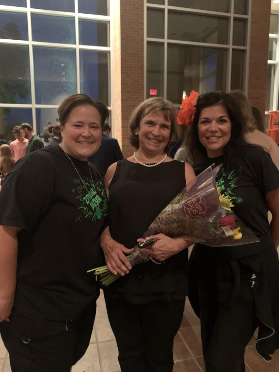 Megan Weeks, Maryann Lambrecht, and Suzanne Jonna in the CPA lobby after Zombie Prom