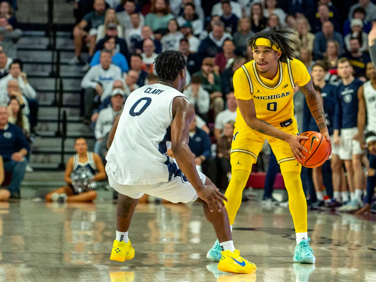 Dug McDaniel handling the ball in Michigan's loss to Penn St